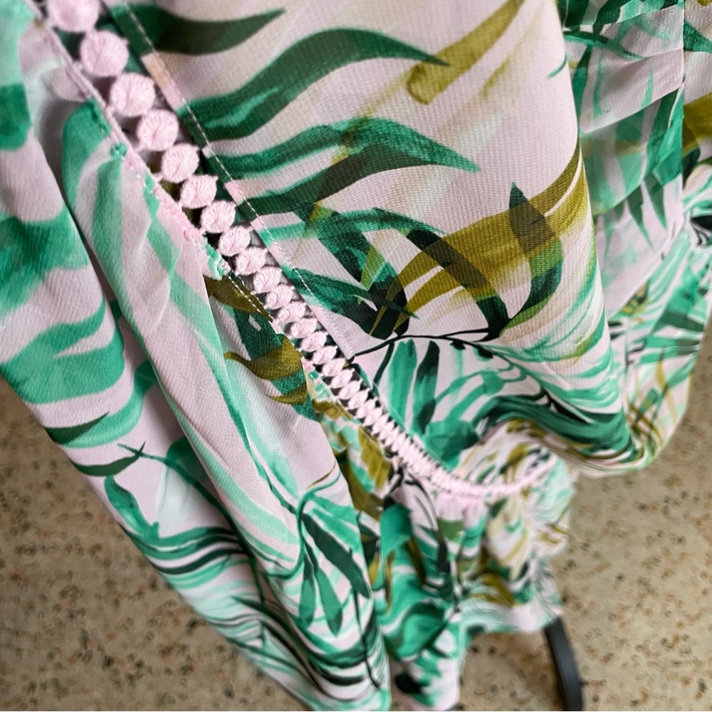 Adyson Parker Maxi Lined Sundress! Pink Palm Frond Print! NEW! Size 10 - Picture 11 of 14